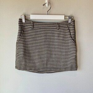 Honey Punch Houndstooth Mini Skirt M